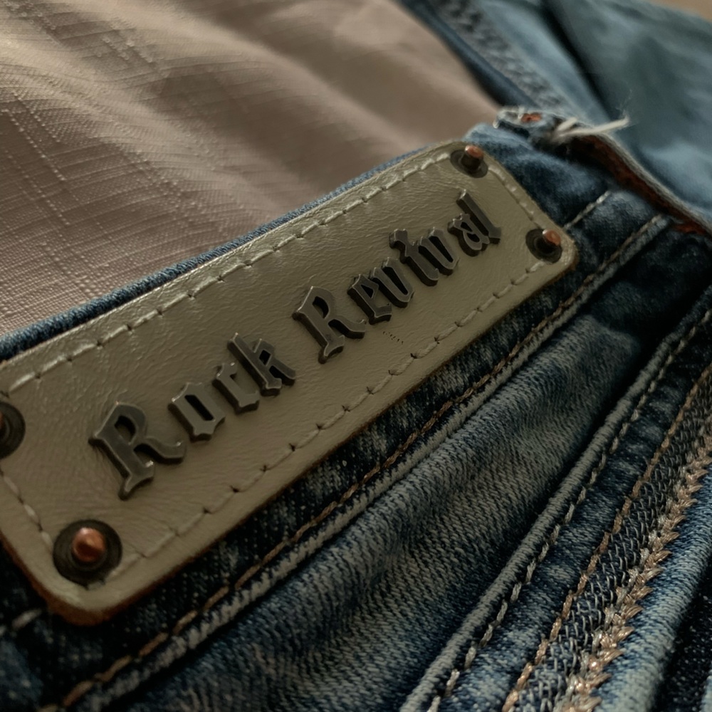 Dark Wash Authentic Rock Revival Jeans